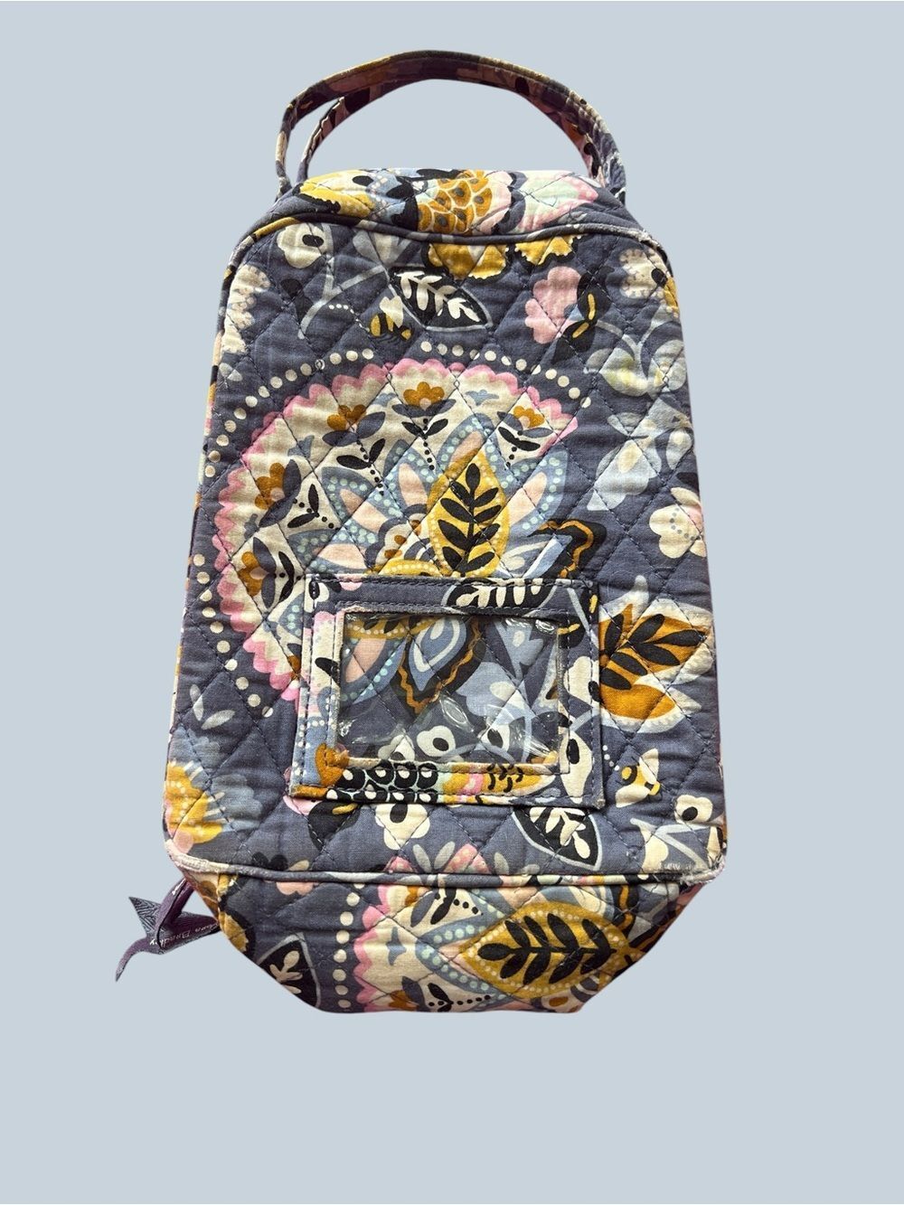 Vera Bradley Charmont Meadow Lunch Bag- Gray and Yellow